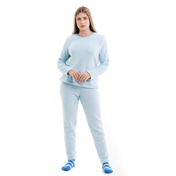 Imagem de Pijama De Inverno Plush Quentinho Pelinhos Tecido Mantinha Frio Inverno