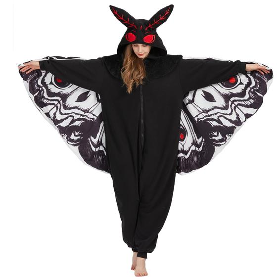 Imagem de Pijama de macacão MORNINGFLY Mothman Costume para adultos unissex