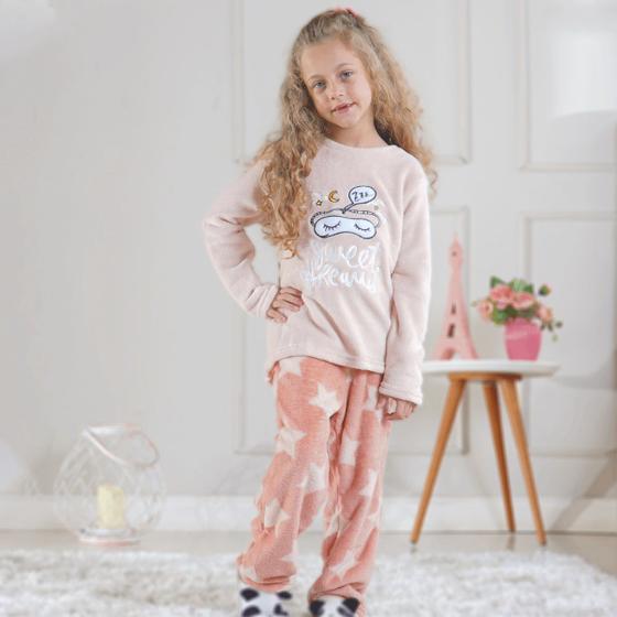 Imagem de Pijama de Plush Infantil 10 Manga Longa Quentinho SWEET DREAMS - UseDue