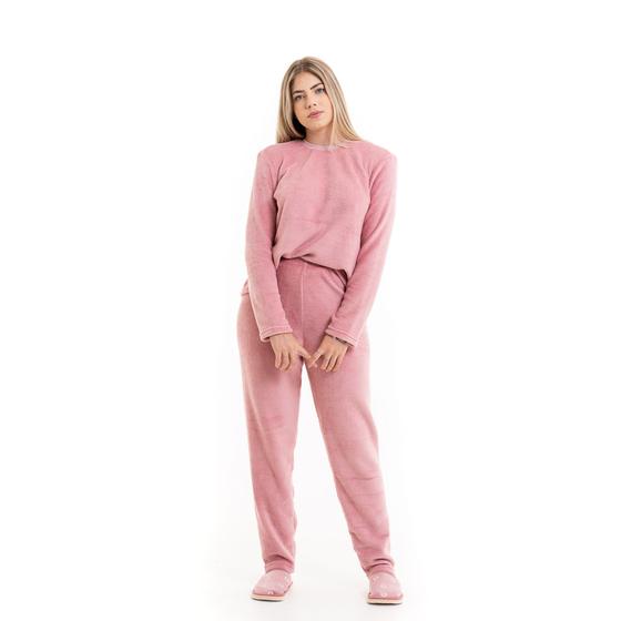 Imagem de Pijama De Plush Quentinho Inverno Microfibra Adulto Fleece