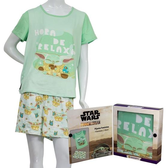 Imagem de Pijama de Verão Camiseta e Short Grogu Star Wars Mandalorian Tamanho P 10073358 - Zona Criativa