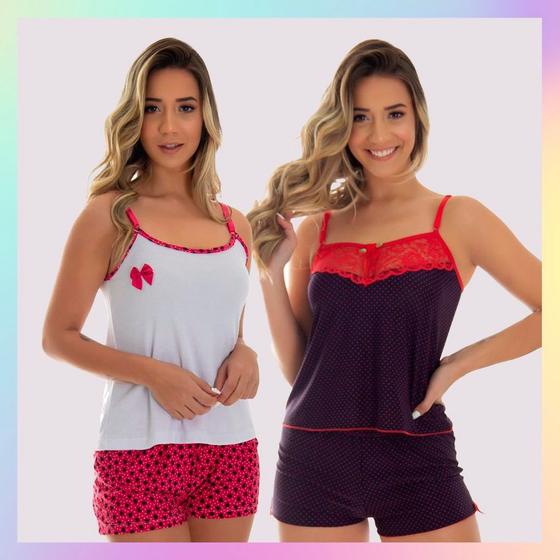 Imagem de Pijama Diversos Babydoll Shortdool Barato Short Liso Atacd.