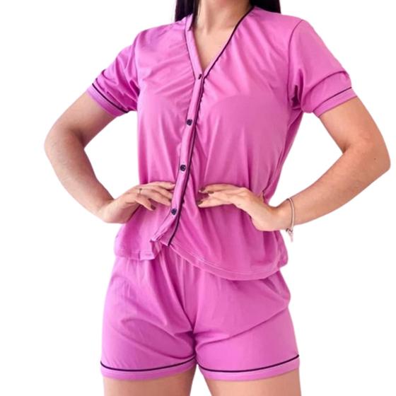 Imagem de Pijama Feminino Americano Bloguerinha em malha suede