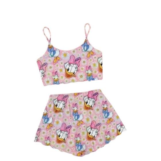 Imagem de Pijama Feminino Baby Doll Ondinha Verão