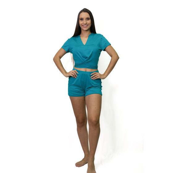 Imagem de Pijama Feminino Ciclos da Lua Amabile - Verde Escuro