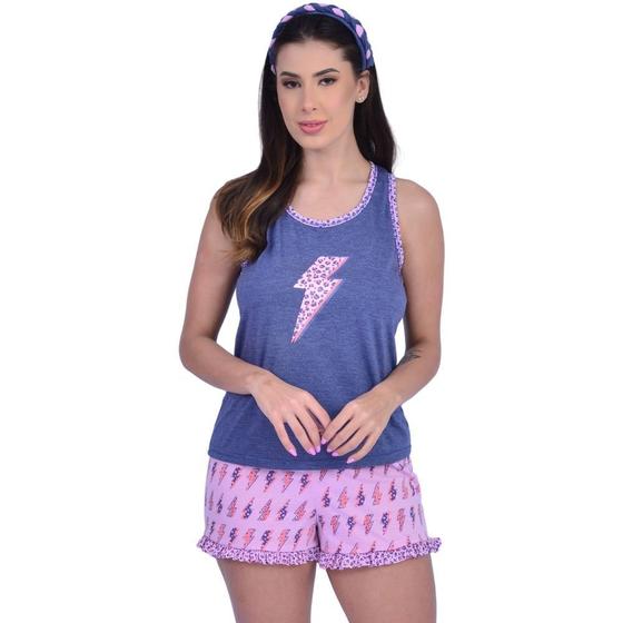 Imagem de Pijama Feminino Curto Babydoll de Verão Short Doll de Calor Tecido Leve