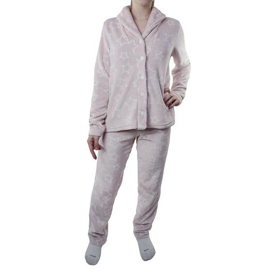 Imagem de Pijama Feminino Danka Longo Fleece Rosa - 8884