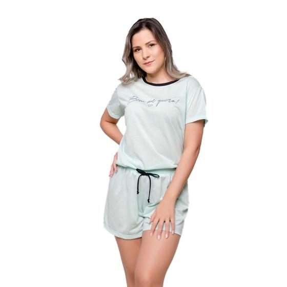 Imagem de Pijama Feminino Dione com Camiseta Estampada e Shorts