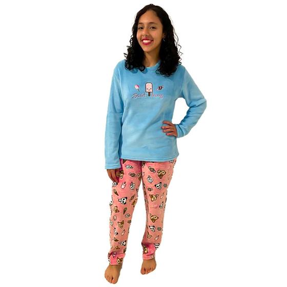 Imagem de Pijama Feminino Inverno Longo Soft Majestosa Fleece Adulto