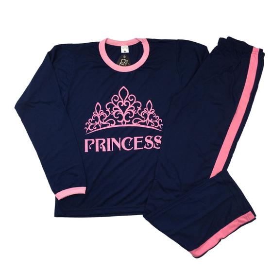 Imagem de Pijama Feminino Inverno Malha Fria PV Calça Manga Longa Queen 01