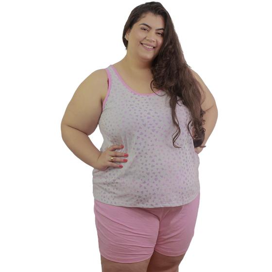 Imagem de Pijama Feminino Plus Size algodão Short, Regata Bata G6,G7,G8,G10