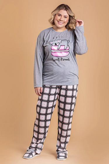 Imagem de Pijama Feminino Plus Size Coala Dormindo