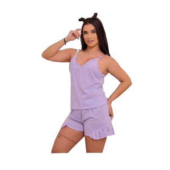 Imagem de Pijama Feminino Shortdool de Alça Xadrez 1093 Formosa