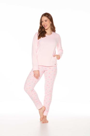 Imagem de Pijama Feminino Soft Rosa Longo Inverno