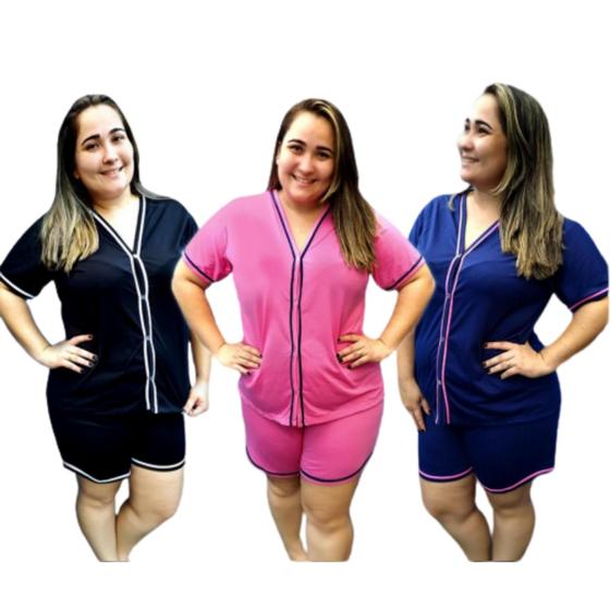 Imagem de Pijama Femino Americano Plus size Baby doll de Verão