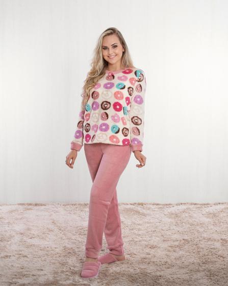 Imagem de Pijama Flanelado de FLEECE MASCULINO FEMININO Inverno Soft Veludo 