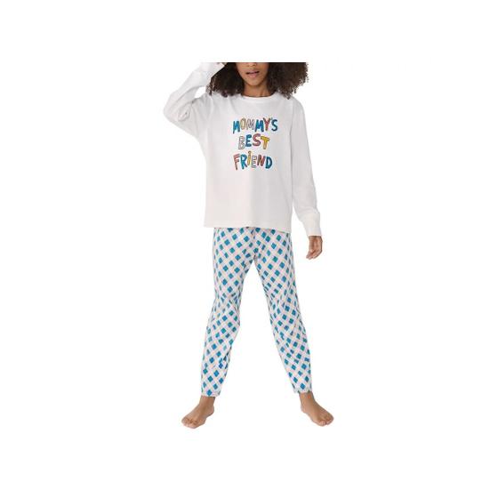 Imagem de Pijama Hering Infantil Manga Longa Feminino 7cr5 Creme/Menta