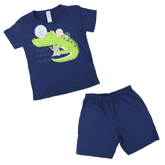 Imagem de Pijama Inf Masc Toy Box Curto Aligator Brilha no Escuro Azul