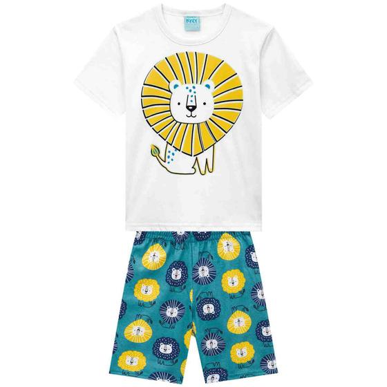 Imagem de Pijama infantil com shorts masculino 100% algodão com estampa que brilha no escuro Tam 4