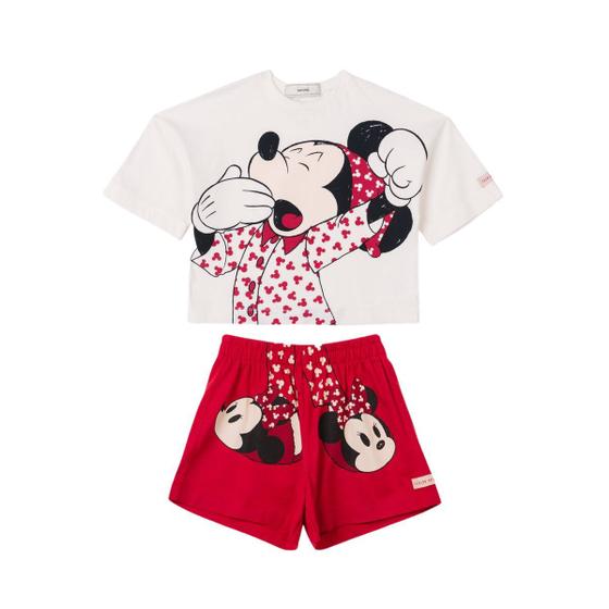 Imagem de Pijama Infantil Disney Minnie Mouse Blusa Manga Curta E Short