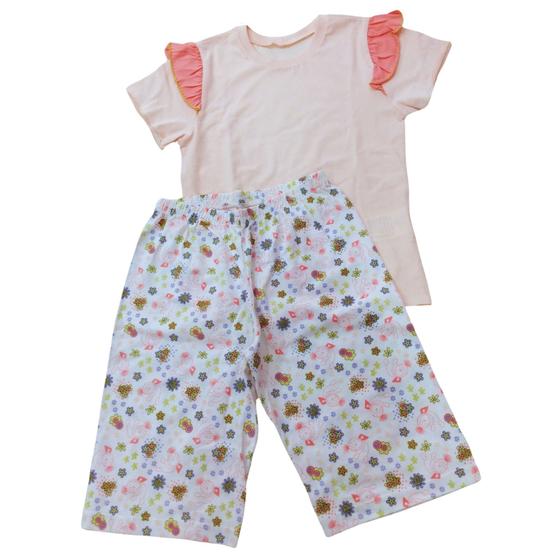 Imagem de Pijama infantil fem Sonhart Salmão e branco