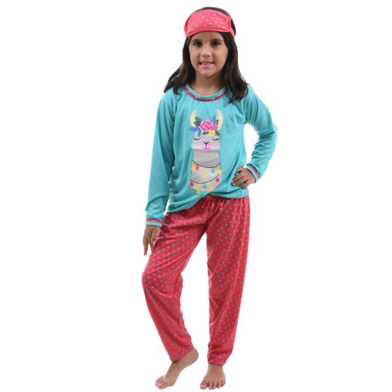 Imagem de Pijama Infantil Feminino de Inverno Com Tapa Olho