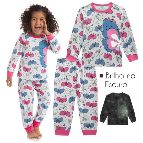 Imagem de Pijama Infantil Feminino em Meia Malha Longo Kyly