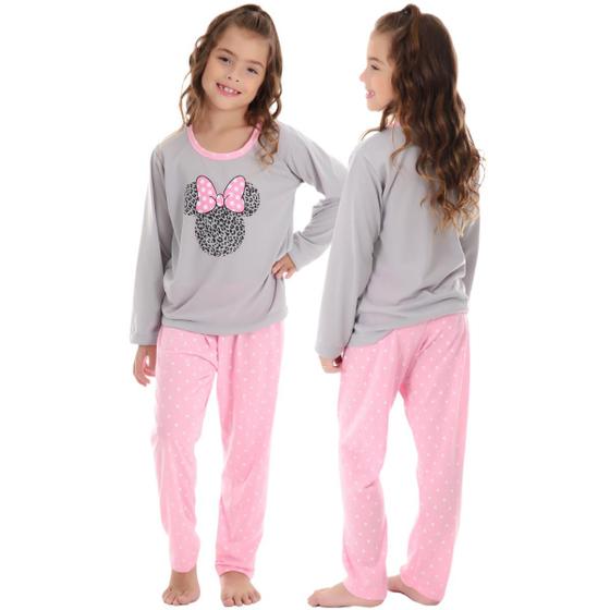 Imagem de Pijama Infantil Feminino Estampado Longo de Frio Roupa de Dormir Menina Inverno - FREE STORE