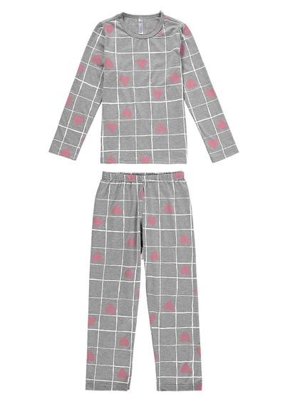 Imagem de Pijama Infantil Feminino Inverno Cinza Heart Malwee