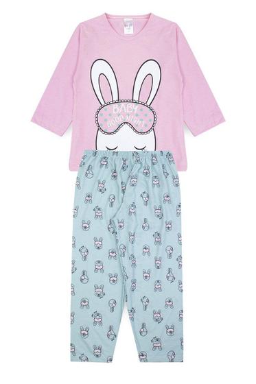 Imagem de Pijama Infantil Feminino Inverno Coelho - Hey Kids Rosa Claro