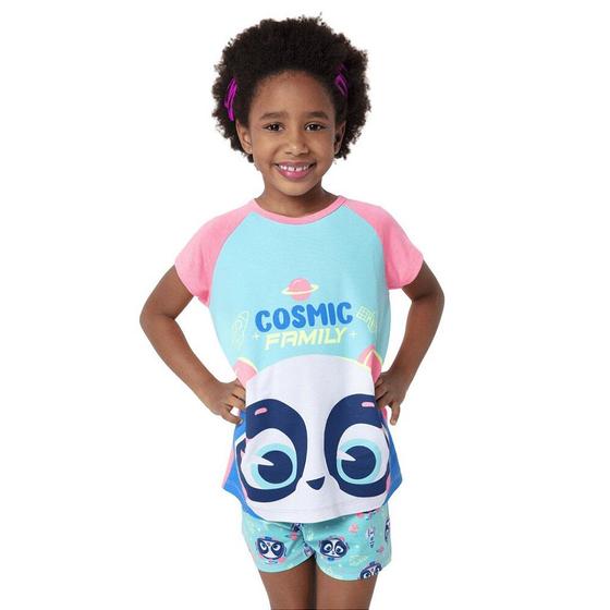 Imagem de Pijama Infantil Feminino Manga Curta Panda Puket 030402675