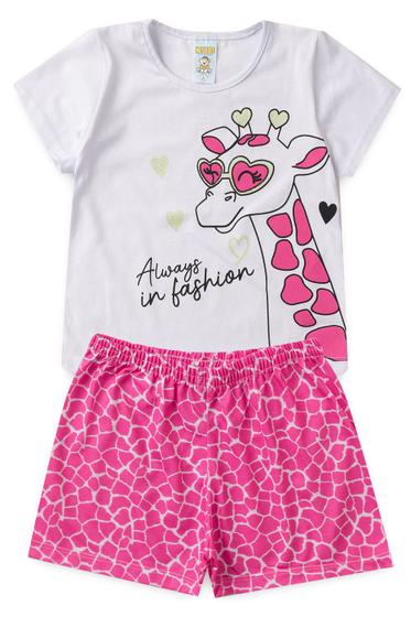 Imagem de Pijama Infantil Feminino Verão Always On Fashion - Hey Kids - Branco