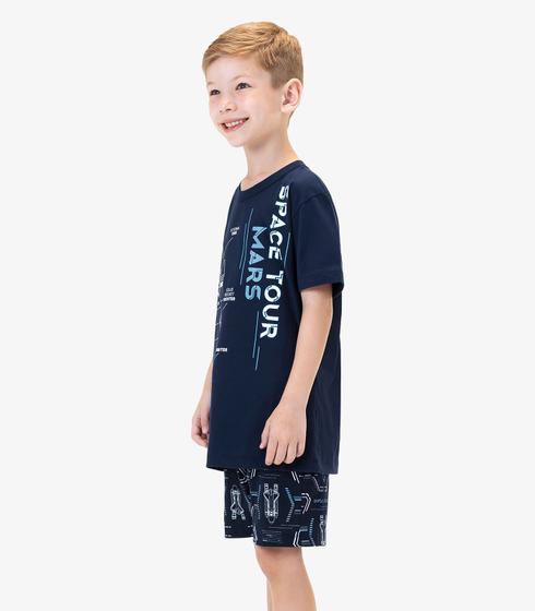 Imagem de Pijama Infantil Masculino Em Meia Malha Rovi Kids Azul