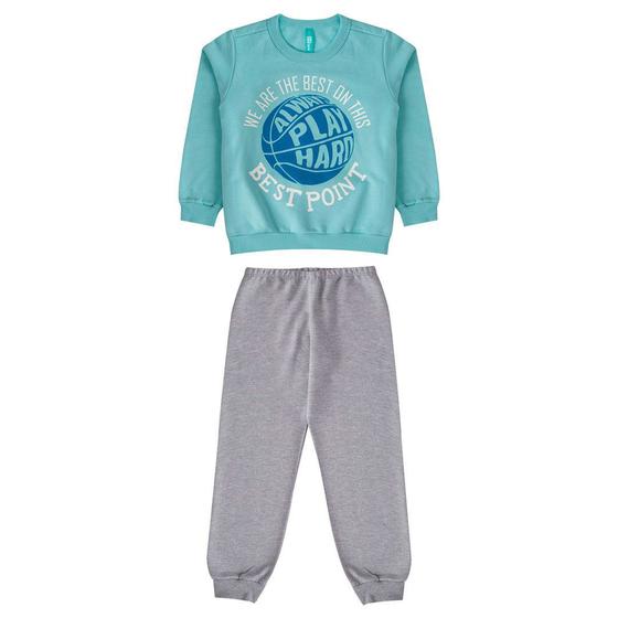 Imagem de Pijama Infantil Masculino Longo Flanelado Azul Best Brilha no Escuro - Malwee