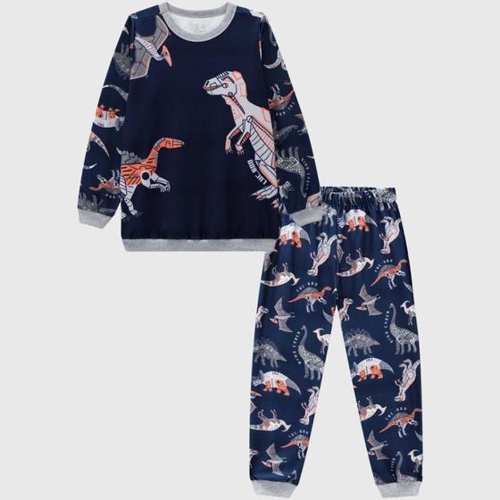 Imagem de Pijama Infantil Masculino Luc.Boo Em Fleece Dinossauro