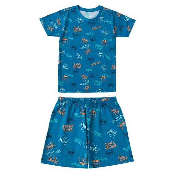 Imagem de Pijama Infantil Masculino Verão Azul Ursos em Algodão Malwee KIDS