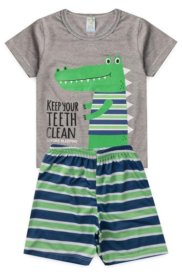 Imagem de Pijama Infantil Masculino Verão Dinossauro - Hey Kids Mescla