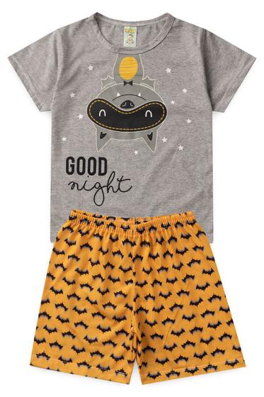 Imagem de Pijama Infantil Masculino Verão Good Night Cat - Hey KidsMescla