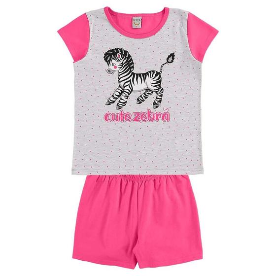 Imagem de Pijama Infantil Menina Brilha No Escuro Cute Zebra BG