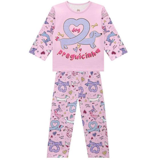 Imagem de Pijama Infantil Menina Cachorrinho Que Brilha No Escuro Brandili