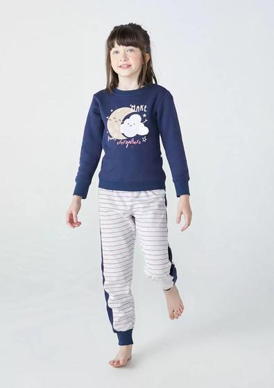 Imagem de Pijama Infantil Menina Longo Estampado - Hering