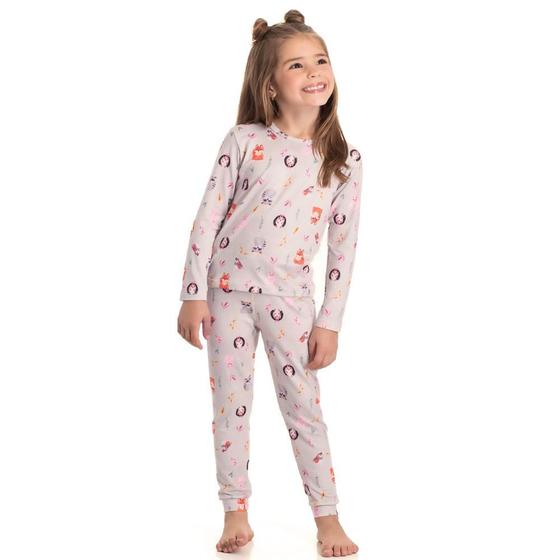 Imagem de Pijama Infantil Menina Modal Bichinhos Bege Dadomile