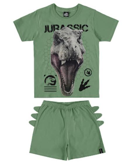 Imagem de Pijama Infantil Menino Camiseta Manga Curta e Shorts Dinossauro Jurassic World da Malwee Kids