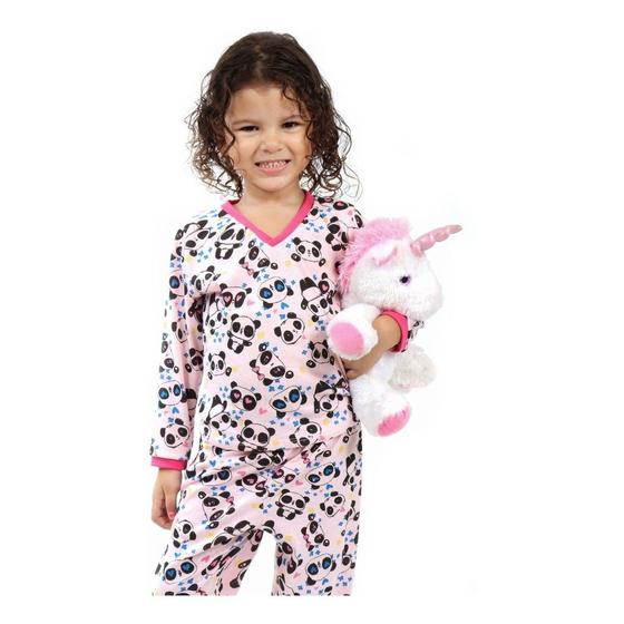 Imagem de Pijama Infantil Menino/Menina Blusa e Calça Longa Inverno Roupa de dormi