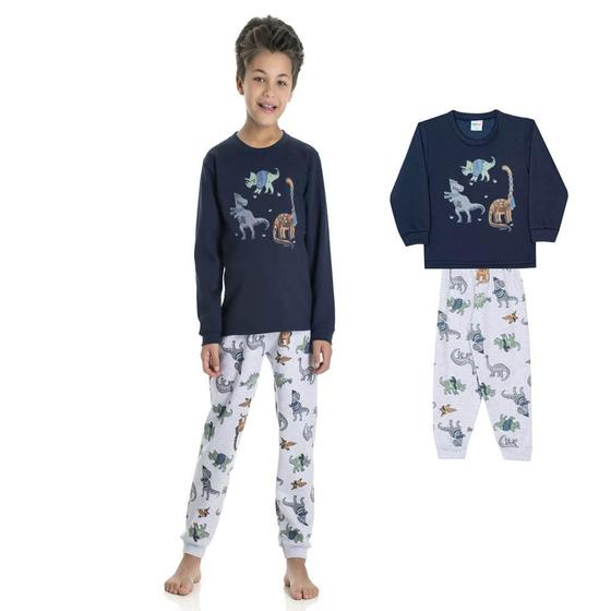 Imagem de Pijama Infantil Moletinho Brilha No Escuro Dino Dadomile