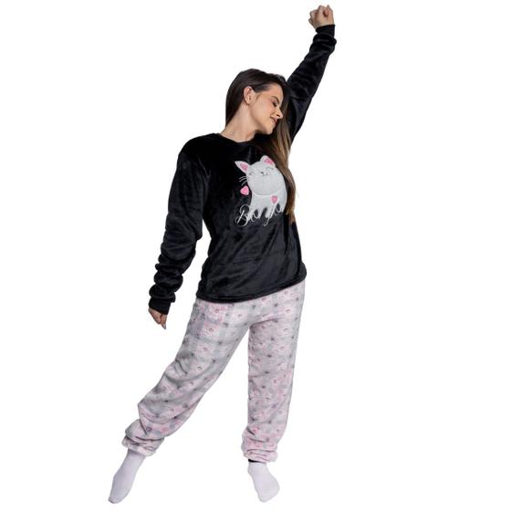 Imagem de Pijama Inverno Feminino Adulto Fleece Soft Plush