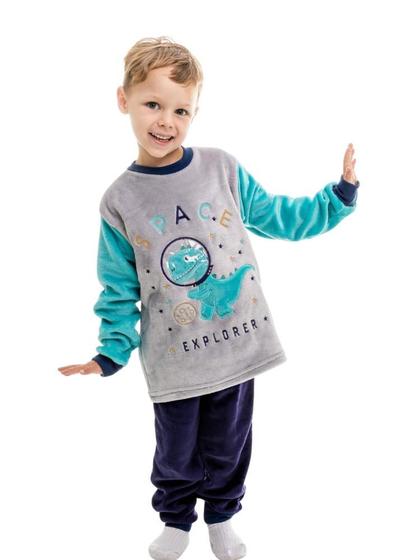 Imagem de Pijama inverno fleece masculino infantil 6 meses a 16 anos