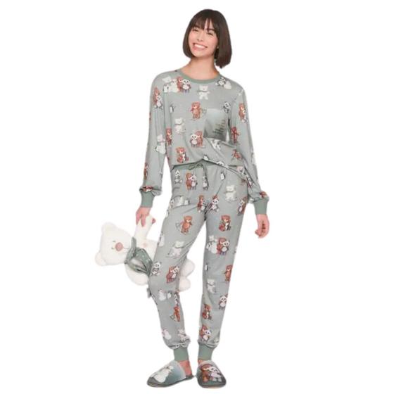 Imagem de Pijama Jogger Lets Snow Malha Sublime Touch