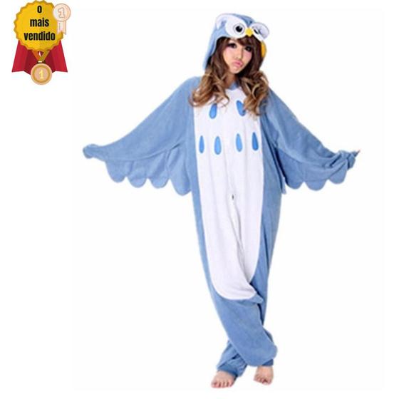 Imagem de Pijama Kigurumi Coruja Adulto Macacão Cosplay