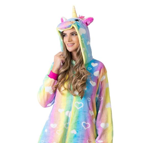 Imagem de Pijama Kigurumi Fantasia Adulto Unicórnio Cosplay